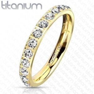 New CZ ‎ Gold Titanium Eternity Band size 6